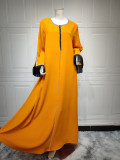 Muslimisches Perlenkleid Diamant Mode Quaste Patchwork Robe Dubai Saudi Damen Kleidung