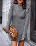 Fall/Winter Round Neck Long Sleeve Sexy Sweater Dress