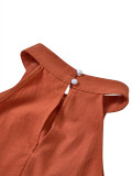 Fashion Spring Summer Women's Solid Color Casual Halter Neck Sleeveless Skirt Set For Women