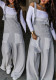 Women Solid Pocket Wide Leg Overalls