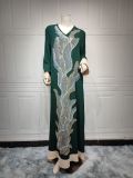 Muslim Robe Beaded Embroidery Fashion Abaya Arab Ladies Home Casual Dress