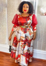 Printed African Ladies Plus Size Long Dress