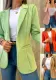 Women Fall Solid Long Sleeve Turndown Collar Jacket