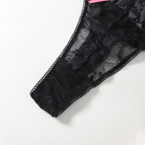 Women Lace mesh cutout Lace-Up Sexy Lingerie
