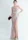 Plus Size Women Sequined Formal Party Maxi Evening Dress