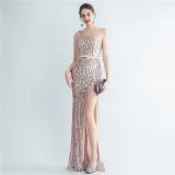 Plus Size Women Sequined Formal Party Maxi Evening Dress