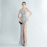 Plus Size Women Sequined Formal Party Maxi Evening Dress
