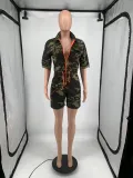 Plus Size Women Camo Jumpsuit