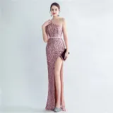 Plus Size Women Sequined Formal Party Maxi Evening Dress