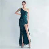 Plus Size Women Sequined Formal Party Maxi Evening Dress