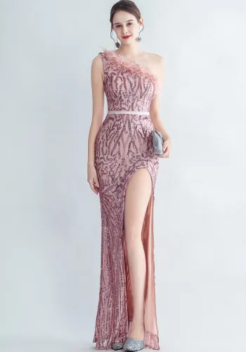 Plus Size Women Sequined Formal Party Maxi Evening Dress