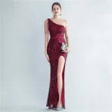 Plus Size Women Sequined Formal Party Maxi Evening Dress