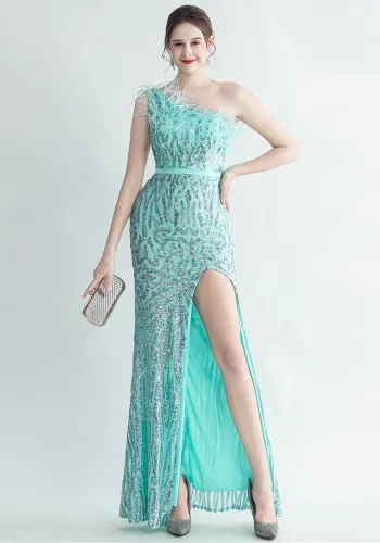 Plus Size Women Sequined Formal Party Maxi Evening Dress