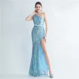 Plus Size Women Sequined Formal Party Maxi Evening Dress