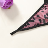 Women's Hollow Leopard Print See-Through Thin Hollow Sexy Lingerie