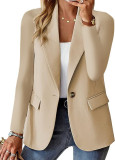 women's autumn long sleeve solid color cardigan Blazer coat