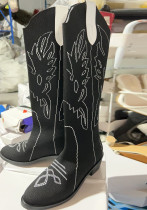 Western Knight Boots Fall Winter Boots met print Grote maten Martin Boots Puntschoen Mode Romeinse laarzen
