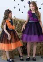 Disfraz de Halloween para niños, disfraz de cosplay para niñas, disfraz de fiesta de brujas, vestido de malla