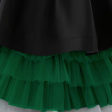 Kids Dresses Girls Long Sleeve Princess Tutu Skirt Cascading Ruffles Dress Birthday Dress