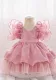 Children's dress fluffy yarn Cascading Ruffles Dress princess dress flower girl first birthday baby Dress