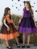 Halloween children's costume girls cosplay costume witch party show costume mesh dress