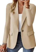 women's autumn long sleeve solid color cardigan Blazer coat