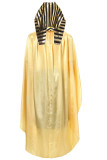 Halloween Style Egyptian Pharaoh Golden King Long Cape Mythical Cosplay Costume