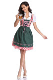 Halloween Beer Girl Cosplay Dress Plaid Costume Maid Costume