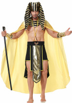 Halloween Stijl Egyptische Farao Gouden Koning Lange Cape Mythische Cosplay Kostuum
