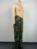 Women Low Rise Pocket Camouflage Pants