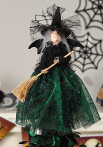 Festival de fantasmas de Halloween Bruja Muñeca Árbol Estrella superior Decoración de escritorio Adorno de muñeca Adorno