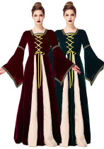 Disfraz de ropa medieval retro Vestido de corte aristocrática Disfraz de Halloween Disfraz de actuación para adultos