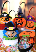 Bolsa de dulces de calabaza portátil de Halloween Bolsa de dulces de niños lindos Decoración de calabaza de Halloween