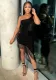 Summer Women's Sexy Tight Fitting Tassel Sequin Irregular Dress
