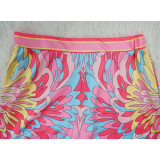 Fashion Ladies Printed V-Neck Beach Cape Casual Shorts Two-Piece Set