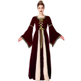 Retro Medieval Clothing Costume Aristocratic Court Dress Halloween Costume Adult Performance Costume