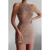 Trendy Sexy Crystal Sequin Bodycon Dress Evening Gown