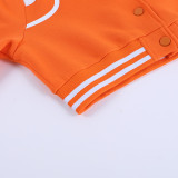 Honkbaljack met korte mouwen in contrasterende kleur met lange mouwen Herfstmode All-Match-jas voor dames