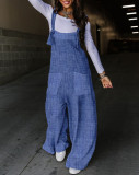 Women Fall Print Lace-Up Overalls