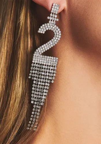 Ladies rhinestone tassel earrings earrings