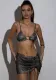 Women Rhinestone Fishnet Strap Top and Skirt Two-Piece Set