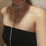 Women Rhinestone Chain Necklace