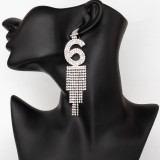 Ladies rhinestone tassel earrings earrings