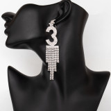 Ladies rhinestone tassel earrings earrings