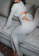 Women Sexy V-Neck Lace-Up Slit Jumpsuit
