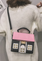 Vrouwen contrasterende kleur kleine huis Messenger Bag handtas