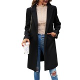 Fall Winter Solid Color Chic Career Coat