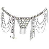 Jewelry Summer Fashion Sexy Acrylic Rhinestone Tassel Chain Bikini Chest Chain Set Body Chain