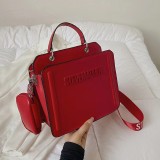 Women's Trendy Bag Popular Letter Shoulder Bag Solid Color Messenger Handbags