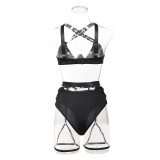 Women Crossover Lace-Up Sexy Lingerie Three-Piece